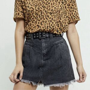 We The Free Black Denim Mini Skirt Free People Women’s Size 31 Sidecar Sanded